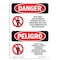 Signmission Safety Sign, OSHA Danger, 5" Height, Dust Area Keep Out Bilingual Spanish OS-DS-D-35-VS-1185 - alternate 1